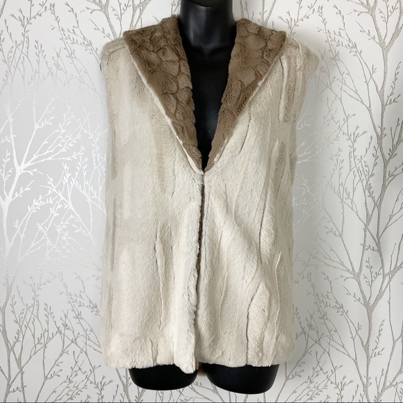 ALFRED DUNNER Reversible Faux Fur First Frost Vest NWT 14 Soft Warm - Picture 4 of 16